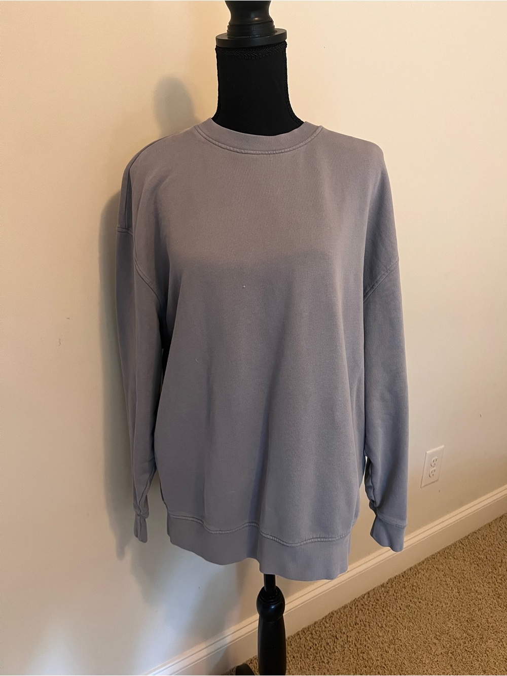 MATE the Label Oversized Gray Organic Cotton Crewneck Sweatshirt Size XS/S